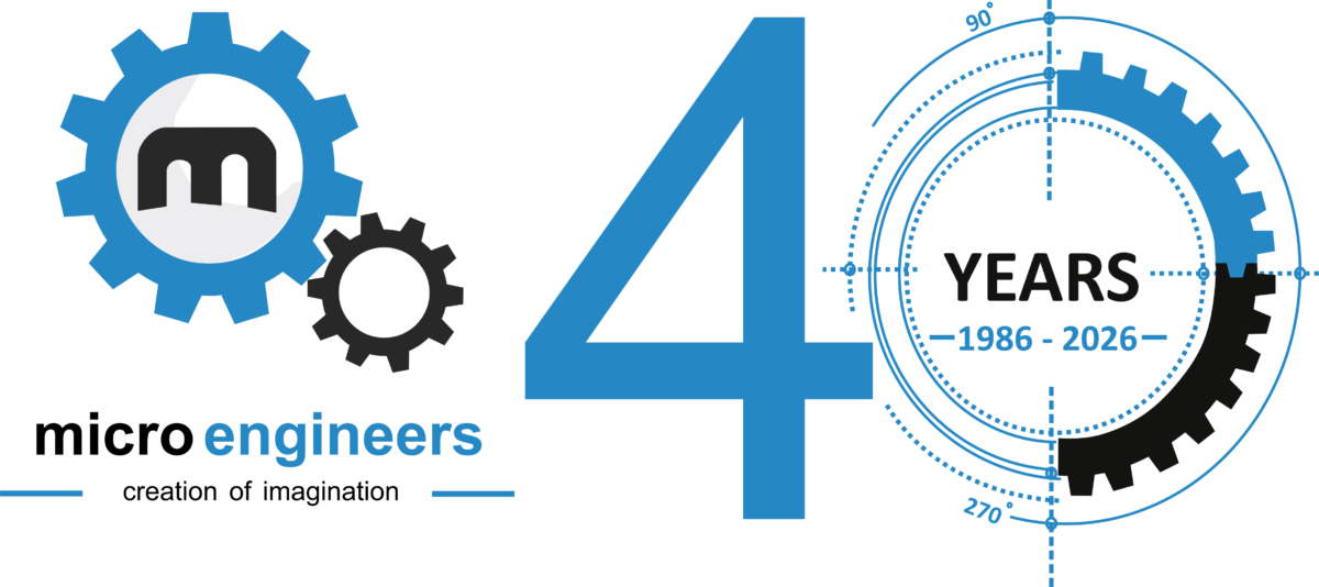 Micro Engineers Logo and 40 years Logo combined